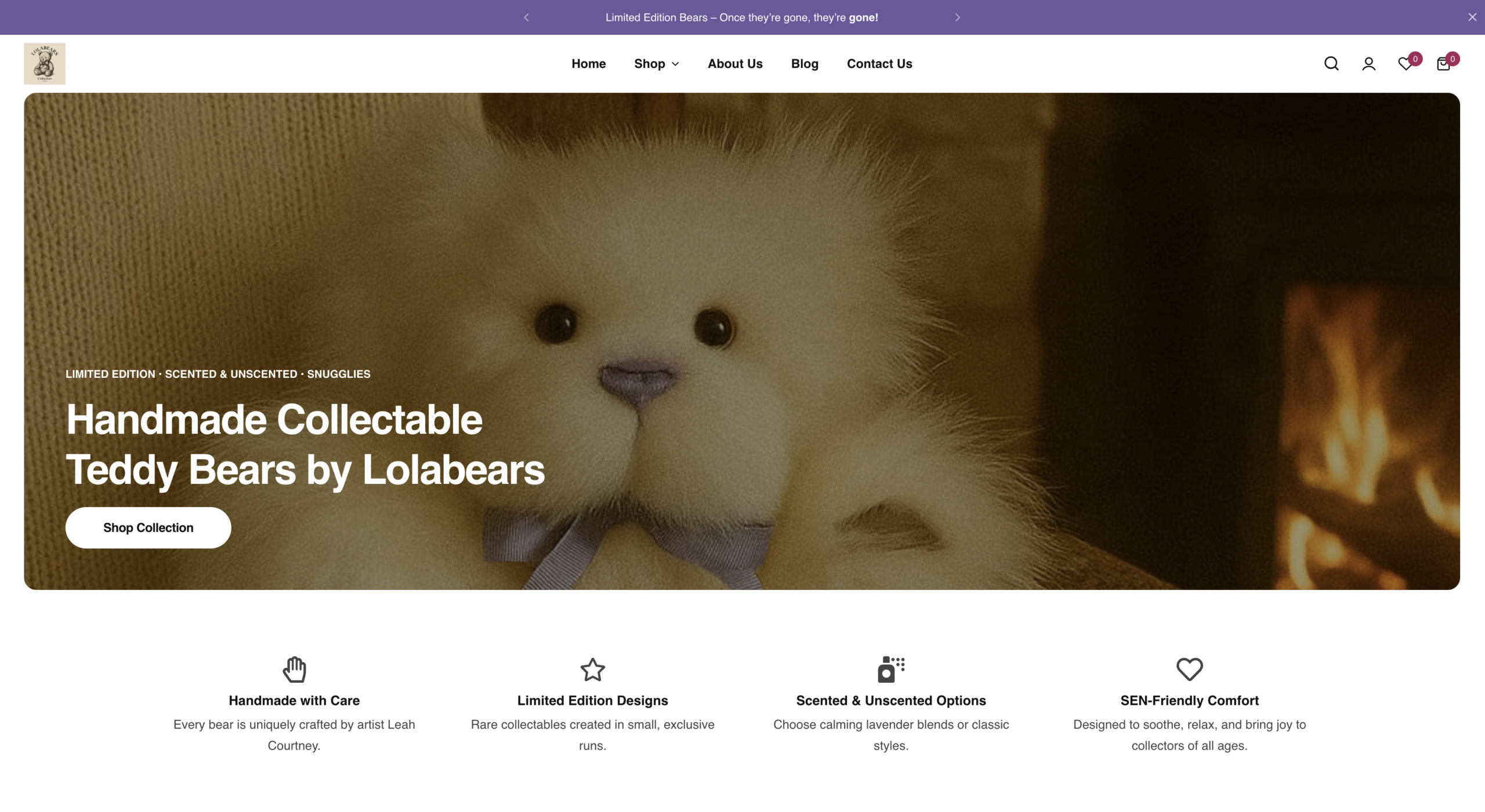 Home page hero section for a e-commerce store
