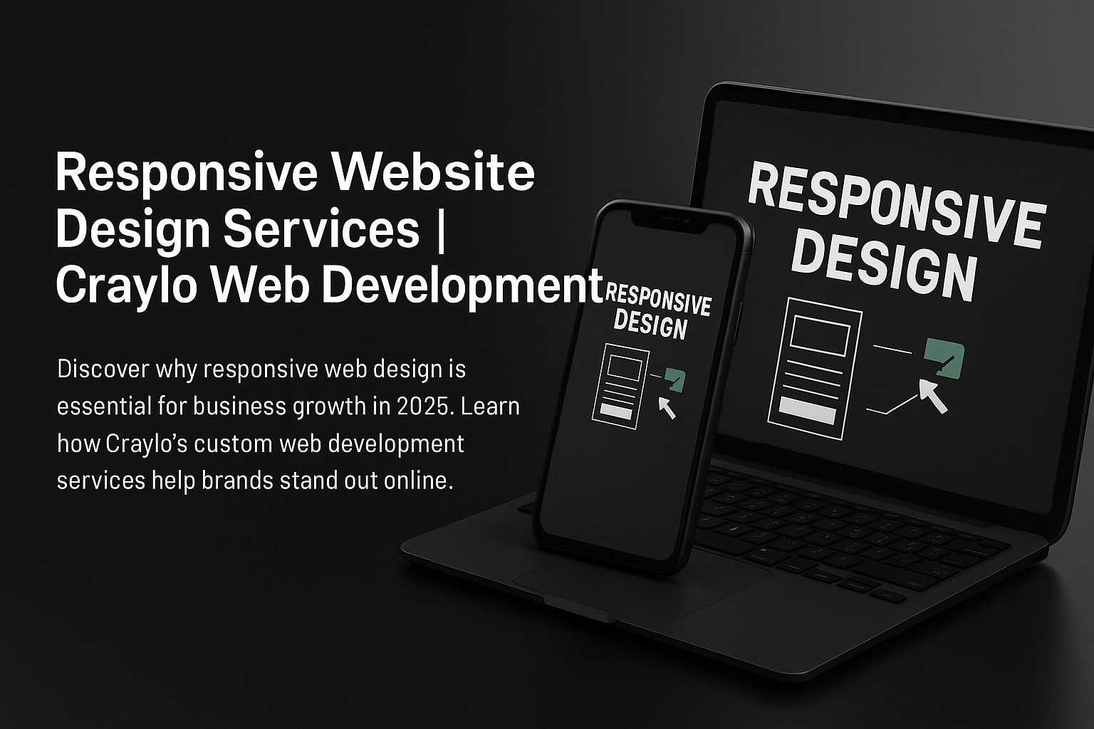 A phone and a laptop next to each other with the title and description written next to it